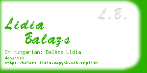 lidia balazs business card